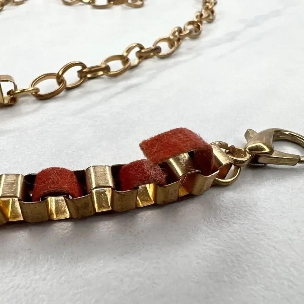 Gold Tone Woven Box Chain Link Belt Large/XL (L/XL) ✨